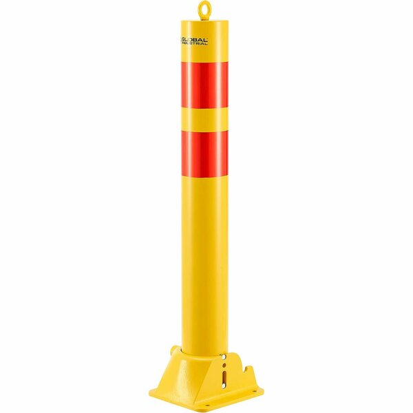 Global Industrial Collapsible Bollard, 4-1/4in Dia., 35-1/2in Extended Height, Yellow 670754